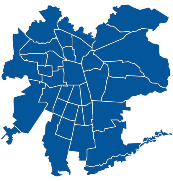 Mapa de la Región Metropolitana de Santiago de Chile con sus comunas, FamilyMed